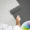 Bricoflor Quadrat Tapete überstreichbar Karo Muster Vliestapete zum überstreichen für Küche Weiße Mustertapete Kariert Ideal für Arbeitszimmer