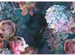 Bricoflor Romantische Tapete mit Hortensie und Pfingstrosen Blumen Fototapete mit Rosen und Hortensien Vlies Blumentapete in Blau Lila* Fototapeten|Tapetenmuster