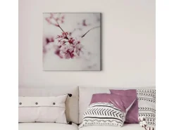 Bricoflor Rosa Wandbild Mit Kirschblüten Blumen Leinwand Bild Ideal Für Mädchenzimmer Und Schlafzimmer Romantisches Leinwandbild Mit Kirschbaum* Wanddekoration