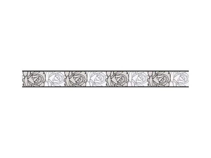 Bricoflor Rosen Tapeten Bordüre Selbstklebende Tapetenbordüre in Schwarz und Weiß Florale Tapetenborte Ideal für Schlafzimmer und Wohnzimmer* Bordüren