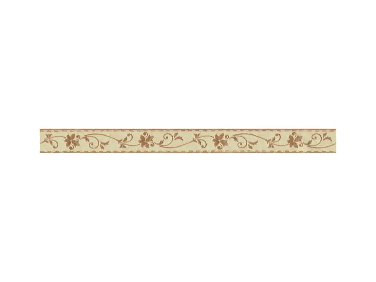 Bricoflor Schmale Tapetenbordüre Selbstklebend Blumen Bordüre in Gold Braun Florale Wandbordüre aus Vlies und Vinyl für Küche und Badezimmer* Bordüren