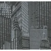 Bricoflor Schwarze Tapete Selbstklebend Modernes Tapeten Panel Ideal für Schlafzimmer und Küche Wolkenkratzer Vliestapete mit Vinyl* Tapetenmuster