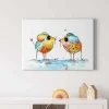 Bricoflor Süße Maus Bild Bunt Leinwand Bild Mit Mäusen In Moderner Kunst Stil Für Kinderzimmer Und Küche Buntes Wandbild Mit Tieren In Aquarell Optik