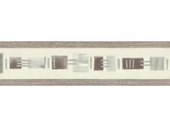 Bricoflor Selbstklebende Tapetenbordüre in Grau und Braun Moderne Bordüre in Taupe für Küche und Wohnzimmer Vlies Tapetenborte mit Vinyl* Bordüren