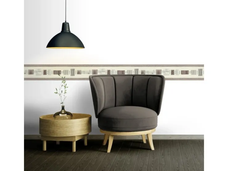 Bricoflor Selbstklebende Tapetenbordüre in Grau und Braun Moderne Bordüre in Taupe für Küche und Wohnzimmer Vlies Tapetenborte mit Vinyl* Bordüren