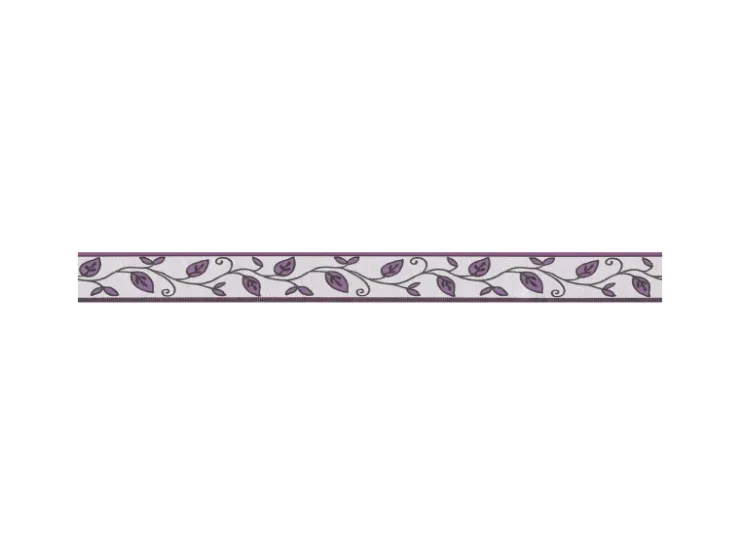 Bricoflor Selbstklebende Tapetenbordüre in Lila Blätter Bordüre Ideal für Küche und Badezimmer Florale Wandbordüre aus Vlies und Vinyl* Bordüren
