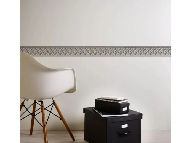 Bricoflor Silber Glitzer Tapeten Bordüre Selbstklebende Tapetenbordüre Ideal für Badezimmer und Küche Ornament Tapetenborte aus Vlies und Vinyl* Bordüren
