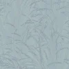 Bricoflor Skandinavische Tapete Mit Binsengras Design Vlies Mustertapete In Grau Blau Moderne Vliestapete Mit Blätter Muster