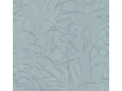 Bricoflor Skandinavische Tapete Mit Binsengras Design Vlies Mustertapete In Grau Blau Moderne Vliestapete Mit Blätter Muster
