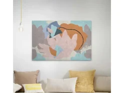 Bricoflor Skandinavisches Leinwandbild In Pastellfarben Wohn Und Schlafzimmer Bild Auf Leinwand Im Scandi Stil Modernes Wandbild Mit Abstraktem Muster