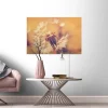 Bricoflor Sommer Leinwand Mit Pusteblume Flur Und Schlafzimmer Wandbild In Orange Und Braun Canvas Leinwand Im Querformat Auf Keilrahmen* Wanddekoration