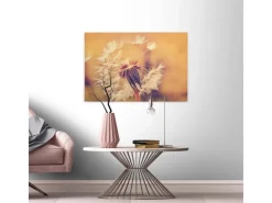 Bricoflor Sommer Leinwand Mit Pusteblume Flur Und Schlafzimmer Wandbild In Orange Und Braun Canvas Leinwand Im Querformat Auf Keilrahmen* Wanddekoration