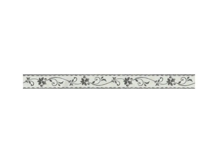 Bricoflor Tapete Französische Lilie Blumen Tapetenbordüre in Schwarz Weiß Ideal für Badezimmer und Küche Vintage Wand Bordüre Selbstklebend* Bordüren