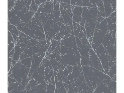 Bricoflor Tapete Grau mit Ästen Vliestapete in anthrazit Silber mit Metallic Effekt Vlies Mustertapete mit Bäumen für Schlafzimmer