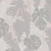 Bricoflor Tapete mit Monstera Graue Vliestapete mit Palmenblättern Tropische Mustertapete in Grau mit Kupfer Metallic Effekt