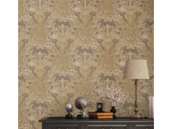 Bricoflor Tapete Orientalisches Muster Paisley Vliestapete mit Ornamenten Braun Gold Ideal für Wohnzimmer und Schlafzimmer* Tapetenmuster