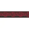Bricoflor Tapeten Bordüre mit Rosen für Schlafzimmer Romantische Tapetenbordüre mit Rosenmuster aus Papier Florale Tapetenborte in Rot und Schwarz