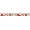 Bricoflor Tapetenbordüre mit Blumen für Schlafzimmer und Esszimmer Selbstklebende Bordüre in Rot und Beige Schmale Tapetenborte aus Vlies und Vinyl