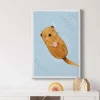 Bricoflor Tier Bild Mit Biber Kinderzimmer Wandbild In Hellblau Und Braun Für Jungen Und Mädchen Niedliches Bild Mit Otter Motiv Auf Leinwand* Wanddekoration