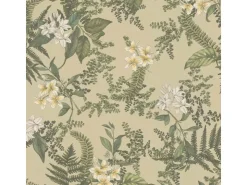 Bricoflor Vintage Blumentapete Im Landhausstil Grüne Tapete Mit Blumen Florale Vliestapete Im Botanik Look Für Schlafzimmer* Dekorative Tapeten