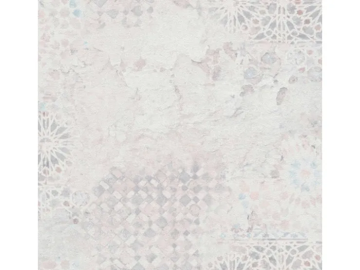 Bricoflor Vintage Tapete Orientalisch Mosaik Vliestapete Spanisch Creme Weiß für Küche und Wohnzimmer Used Look Wandtapete in Fliesenoptik mit Vinyl