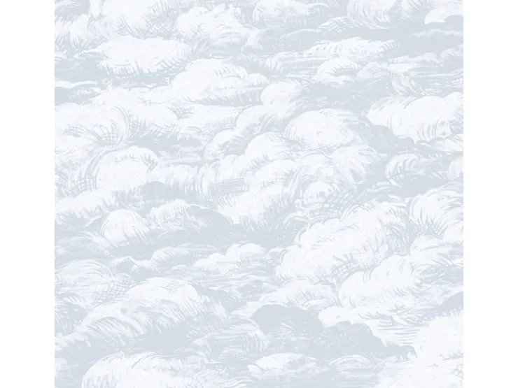 Bricoflor Vlies Babytapete Grau Weiß Kinder und Schlafzimmer Tapete mit Wolken Gezeichnet Skandinavische Vlies Mustertapete mit Himmel in Hellgrau