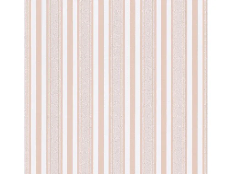 Bricoflor Vlies Mustertapete in Rosa Weiß Gestreifte Tapete Modern Ideal für Schlafzimmer und Kinderzimmer Rosa Streifentapete für Babyzimmer* Tapetenmuster