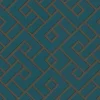 Bricoflor Vliestapete in Petrol Gold Art Deco Tapete Der 20er Jahre für Schlaf und Wohnzimmer Vlies Mustertapete Asiatisch mit Geometrischem Muster* Tapetenmuster