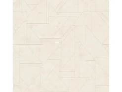 Bricoflor Vliestapete Weiß Creme Ideal für Badezimmer und Schlafzimmer Weiße Tapete Geometrische Muster Hoch Waschbeständig* Tapetenmuster