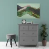 Bricoflor Wandbild Grün Abstrakt Leinwandbild Berge In Neonfarben Modernes Bild Für Wohnzimmer Und Schlafzimmer In 90 X 60 Cm