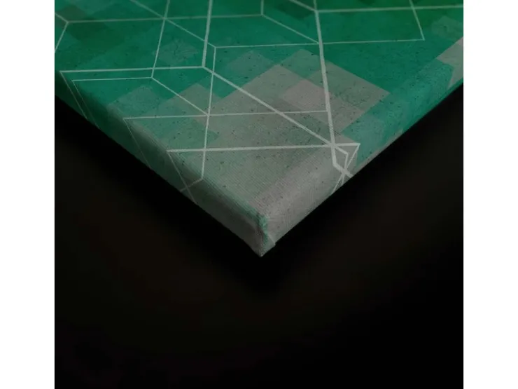 Bricoflor Wandbild Grün Abstrakt Für Wohnzimmer Und Büro Leinwandbild Geometrisch Mit Pixeln In 90 X 60 Cm Deko Bild Farbverlauf