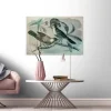 Bricoflor Wandbild Mit Vogel Gezeichnet Vintage Leinwand Bild Mit Vogel Und Baum Design Nostalgie Stil Canvas Keilrahmen Bild In Grün Für Schlafzimmer* Wanddekoration