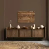 Bricoflor Wandbild Rustikal Braun Leinwandbild In Holzoptik 90 X 60 Cm Bild Mit Eiche Im Landhausstil Ideal Für Wohnzimmer