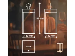 Brilo LED Laterne Luca Touch Dimmbar IP44 Spritzwassergeschützt