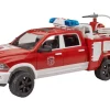 Bruder Spielzeug RAM 2500 Feuerwehreinsatzwagen mit Licht und Sound
