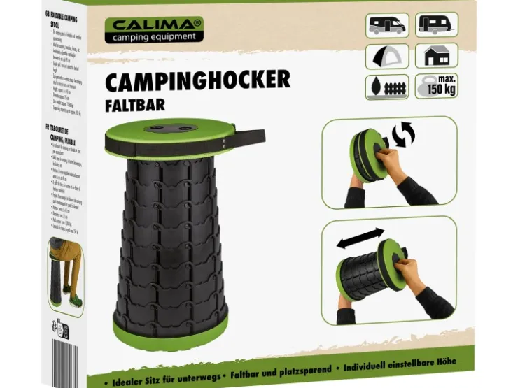 CALIMA Campinghocker Faltbar Höhenverstellbar ø 25 cm* Hocker