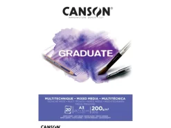 CANSON Graduate Mixed Media Papier Leichte Körnung A3 Hellweiß 20 Blatt* Künstlerzubehör