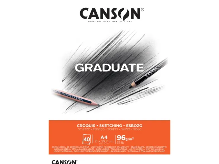 Canson Graduate Studien- Skizzenblock A4 Weiß 40 Blatt* Künstlerzubehör