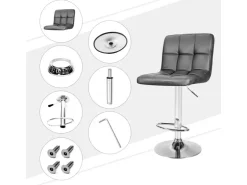 CCLIFE 2er Set Barhocker Hocker Höhenverstellbar 62cm-82cm* Hocker