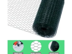 CCLIFE Hühnerzaun Geflügelnetz 25mm Maschenweite 100cm Höhe 25m Länge PVC-Beschichtet* Kleintierbedarf