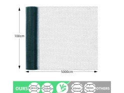 CCLIFE Hühnerzaun Geflügelnetz 25mm Maschenweite 100cm Höhe 50m Länge PVC-Beschichtet* Kleintierbedarf