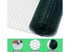 CCLIFE Hühnerzaun Geflügelnetz 45mm Maschenweite 100cm Höhe 50m Länge PVC-Beschichtet* Kleintierbedarf