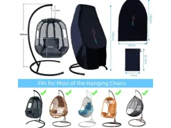 CCLIFE Hängesessel Abdeckung 190x145cm Schutzhülle für Hängesessel Winddicht UV Beständiges* Sessel