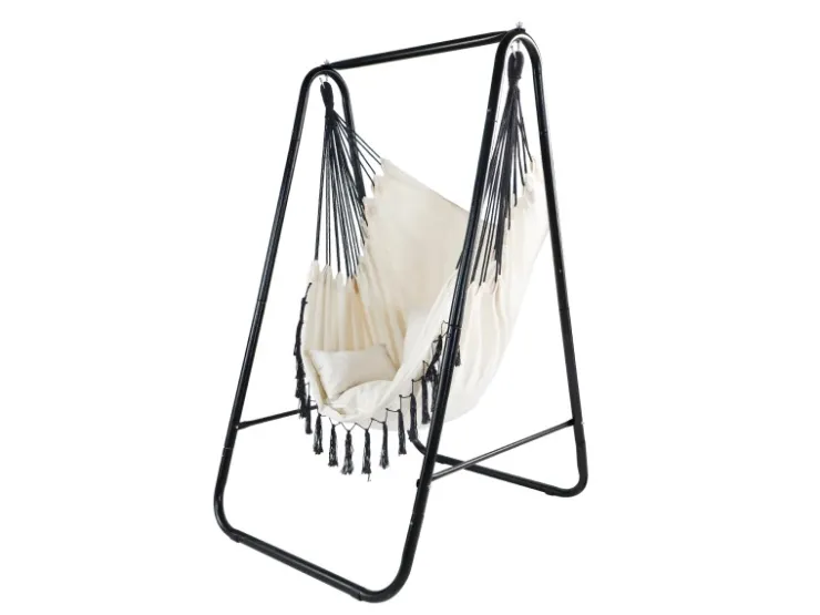 CCLIFE Hängesessel mit Gestell Kissen Hängeschaukel Hängestuhl Bis 100kg Indoor Outdoor Garten
