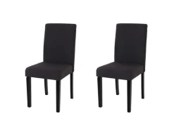CHEFGASTRO Esszimmerstuhl 2er-Set Klassisch & Zeitlos 90x43x56cm Sitzhöhe 45cm Textil Dunkle Beine