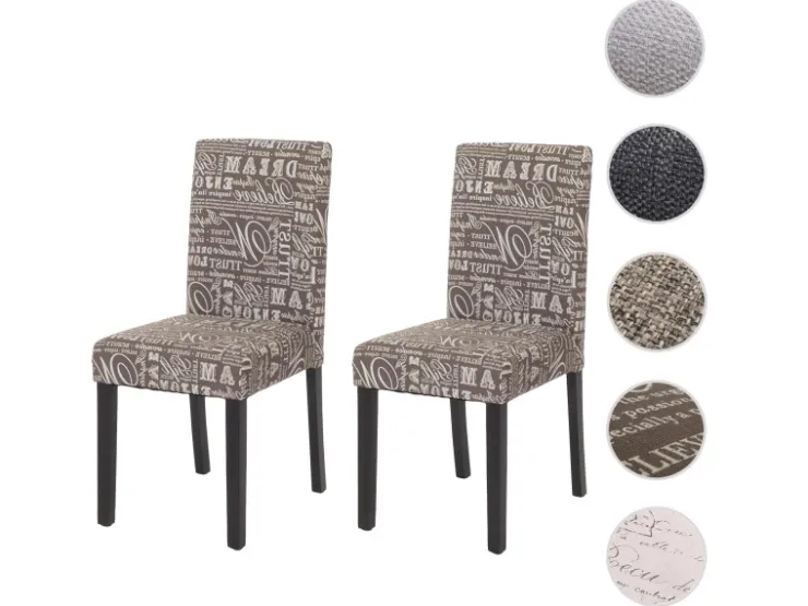 CHEFGASTRO Esszimmerstuhl 2er-Set Klassisch & Zeitlos 90x43x56cm Sitzhöhe 45cm Textil Dunkle Beine