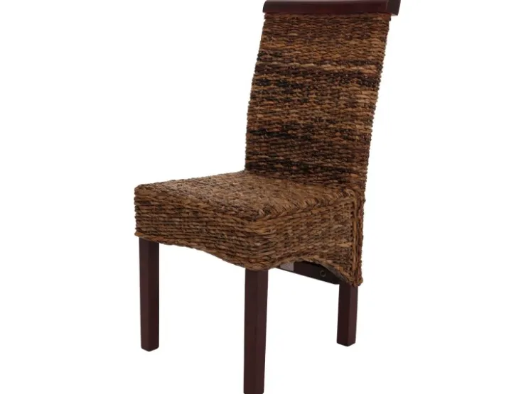 CHEFGASTRO Esszimmerstuhl 2er-Set Korbstuhl Stuhl Bananengeflecht 93x47x43cm Sitzhöhe 47cm Hell Ohne Kissen* Stühle