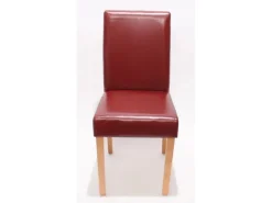 CHEFGASTRO Esszimmerstuhl 4er-Set Klassisch & Zeitlos 90x43x56cm Sitzhöhe 45cm Leder Rot Helle Beine