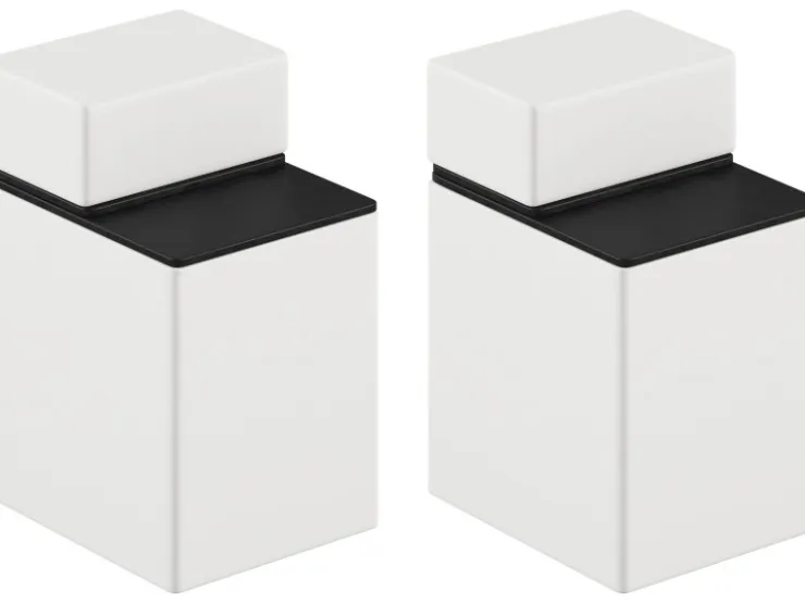 Clip-Set Regalbodenträger Kurz für 20 mm Matt-Weiß