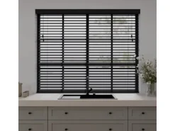 Cocoon Home Concepts Holz Jalousien 110 x 240 50mm Lamellen Schwarz